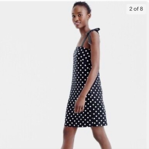 J. Crew Polka Dot Shoulder Tie Mini Dress | Size 4 - Picture 2 of 7